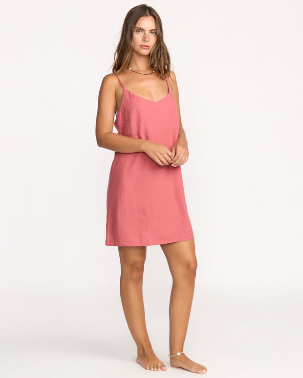 BILLABONG Summer Love Linen Slip Dress - More Colors Available-The Shop Laguna Beach