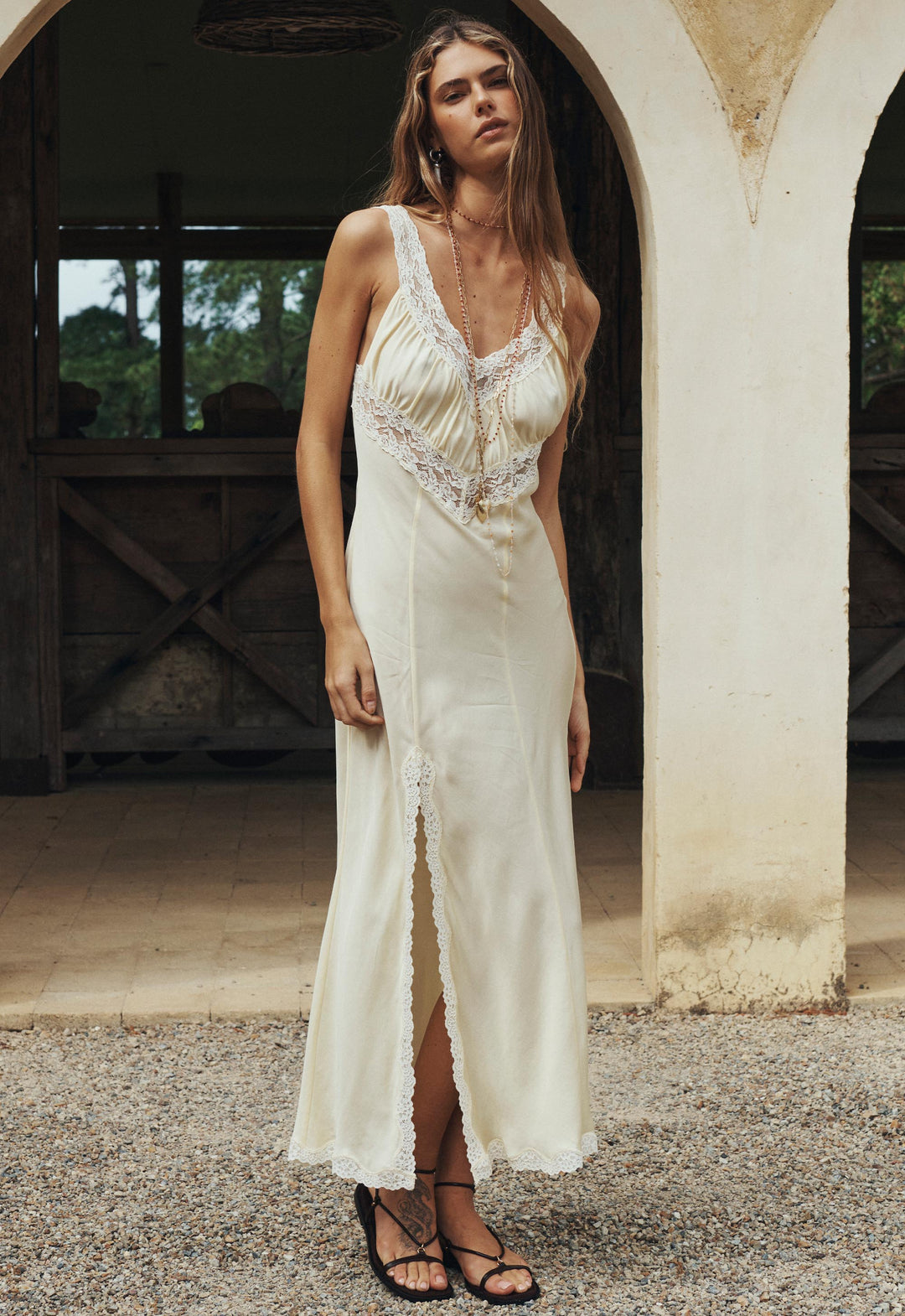 SPELL • VINTAGIA Vina Lace Slip Dress-The Shop Laguna Beach