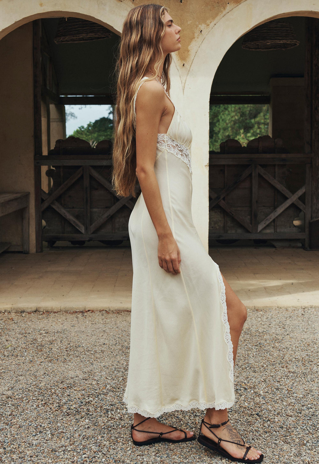 SPELL • VINTAGIA Vina Lace Slip Dress-The Shop Laguna Beach