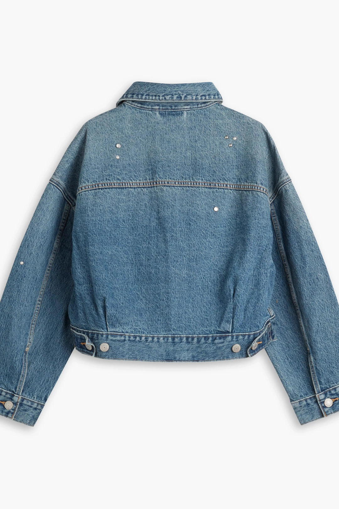 LEVI'S Loose Crop Embellished Denim Trucker Jacket