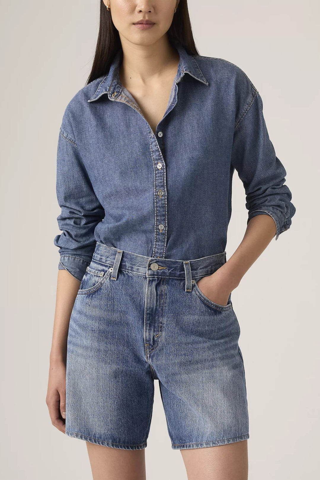 LEVI'S High Rise Baggy Denim Short - Worn Memory