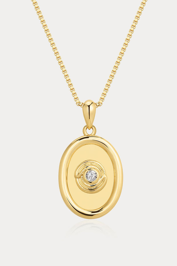 LUV AJ Wave Bezel Locket Necklace
