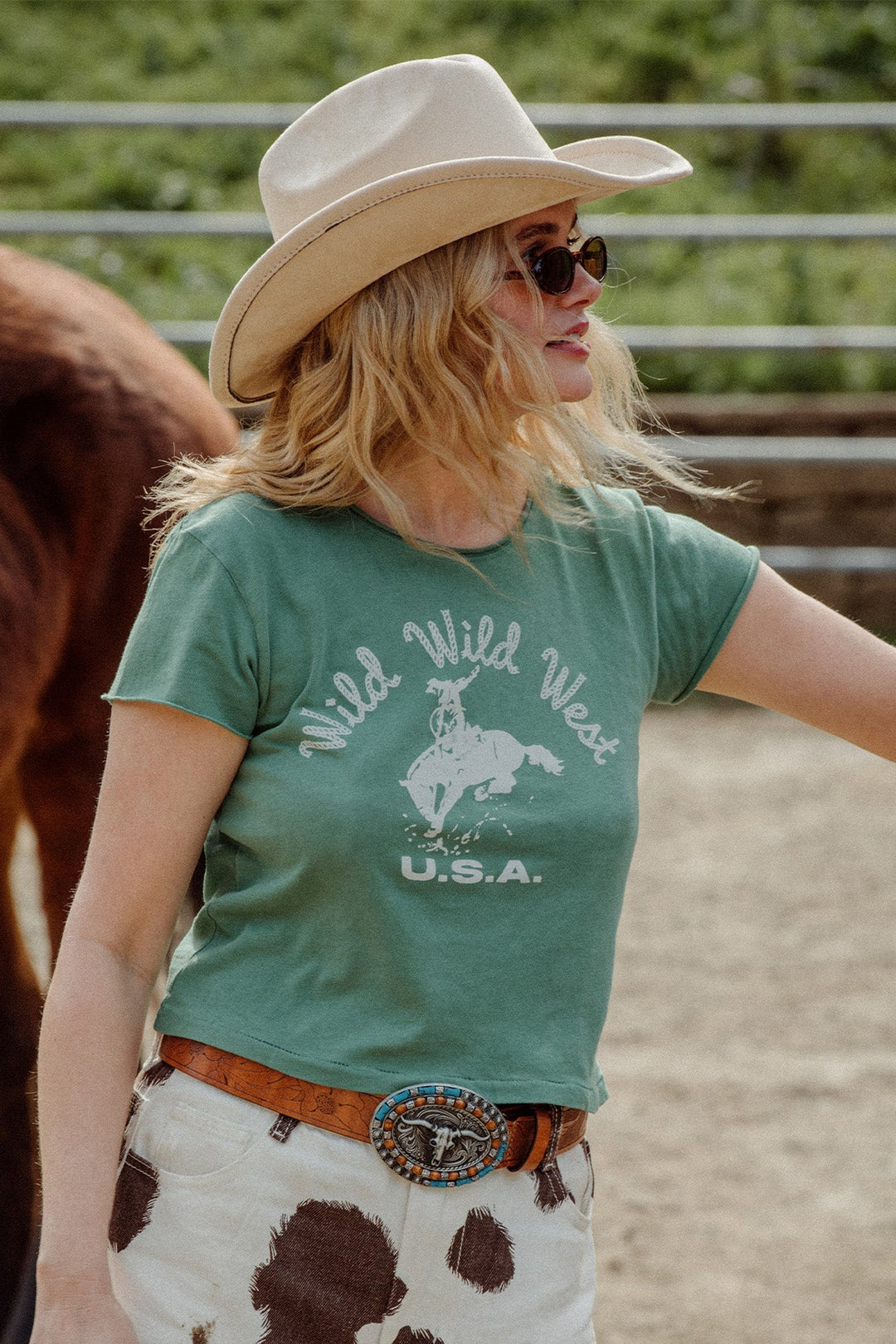 JUNK FOOD Wild West Vintage Baby Tee-The Shop Laguna Beach