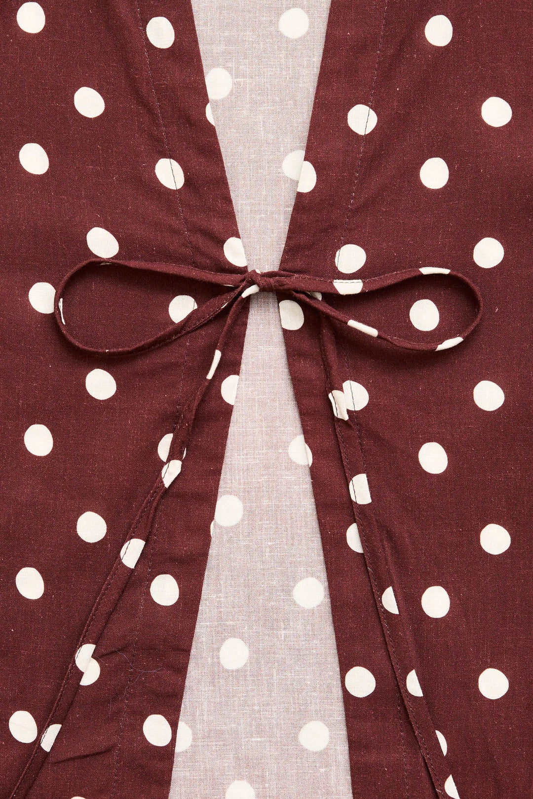 RHYTHM Polka Dot Tie-Front Long Sleeve Top-The Shop Laguna Beach