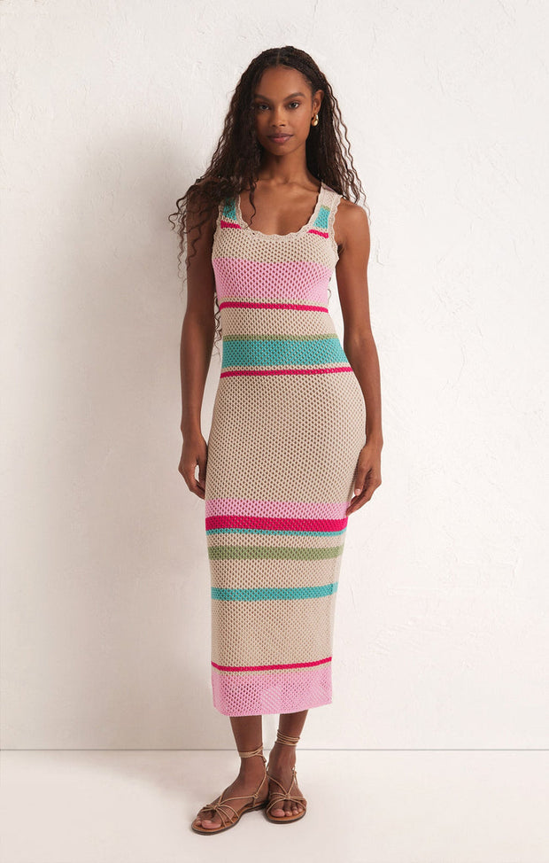 Z SUPPLY Ibiza Striped Crochet Knit Dress-The Shop Laguna Beach