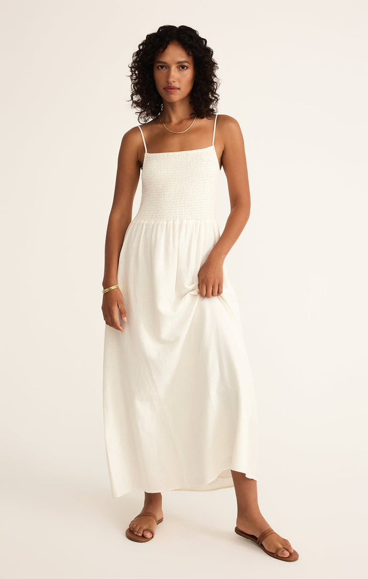 Z SUPPLY Bayside Smocked Linen Dress - More Colors Available-The Shop Laguna Beach