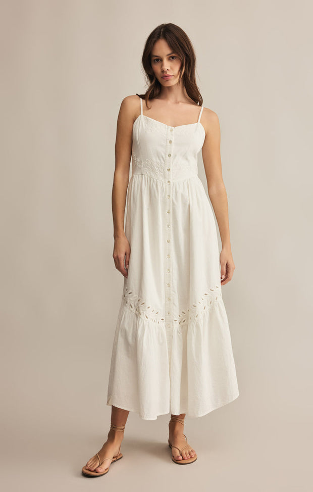 Z SUPPLY Citadelle Embroidered Linen Maxi Dress