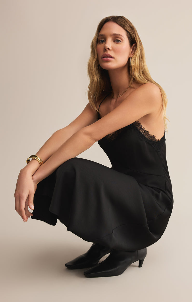 Z SUPPLY After Hours Luxe Satin Midi Dress-The Shop Laguna Beach