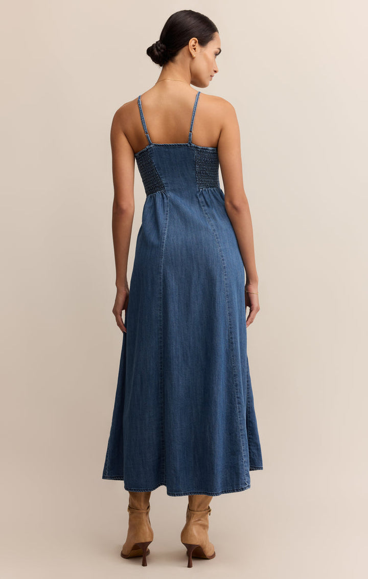 Z SUPPLY Angel Eyes Denim Midi Dress-The Shop Laguna Beach