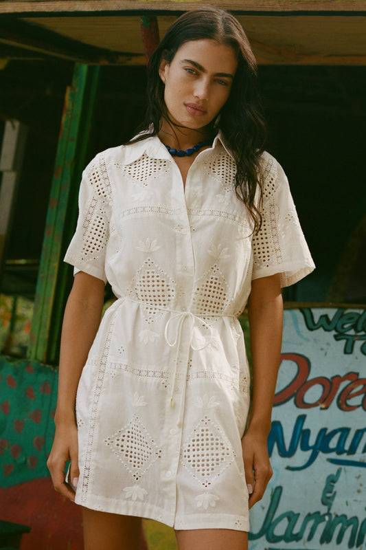 Z SUPPLY Annabelle Eyelet Shirt Dress-The Shop Laguna Beach
