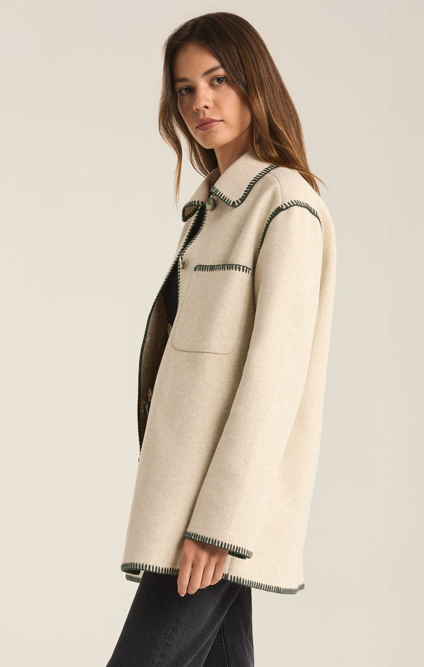 Z SUPPLY Olivia Whipstitch Coat Jacket-The Shop Laguna Beach