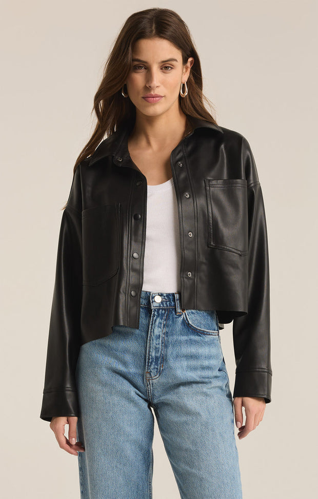 Z SUPPLY All Day Faux Leather Jacket-The Shop Laguna Beach