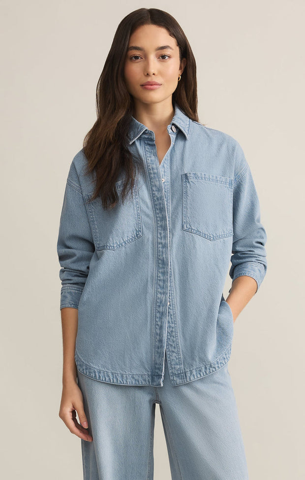 Z SUPPLY All Day Luxe Soft Denim Jacket-The Shop Laguna Beach