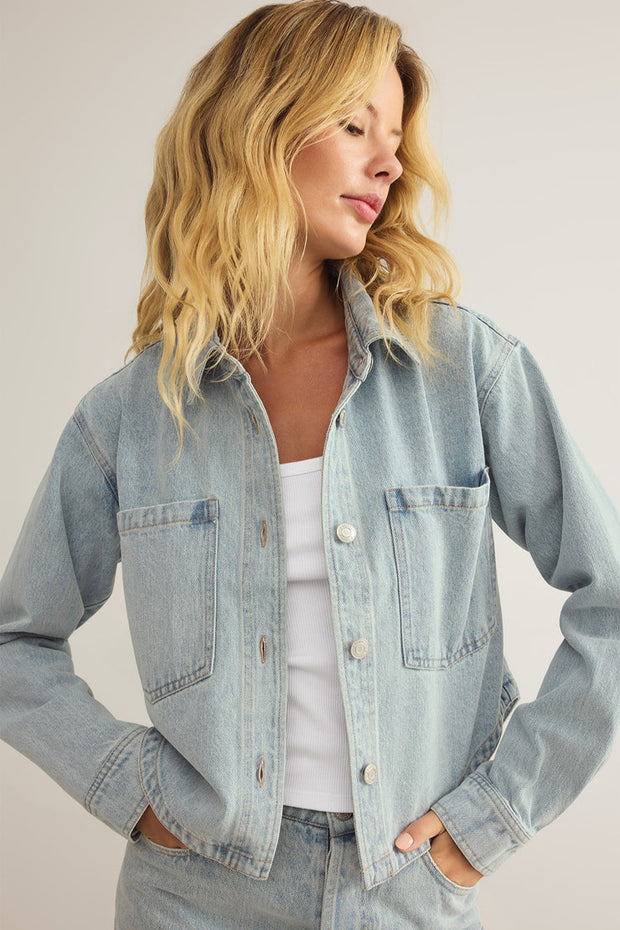 Z SUPPLY All Day Cropped Denim Jacket-The Shop Laguna Beach