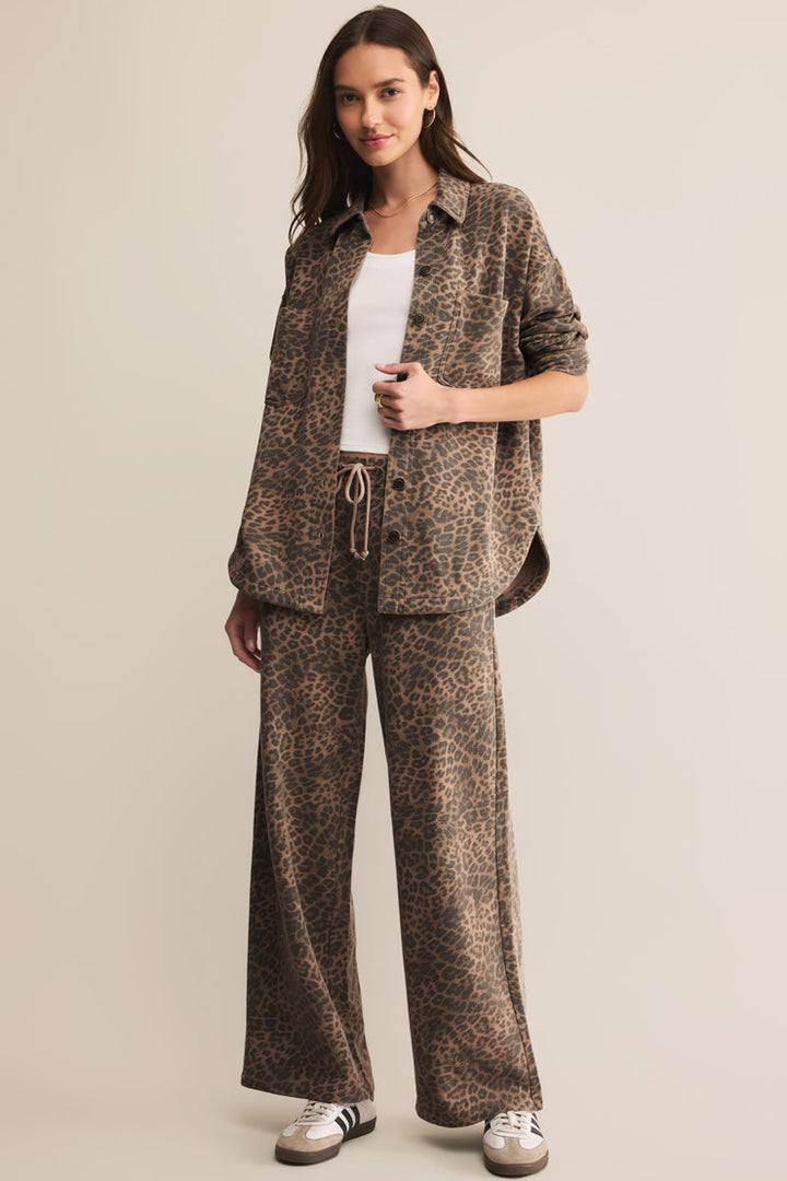 Z SUPPLY All Day Leopard Knit Shirt Jacket-The Shop Laguna Beach