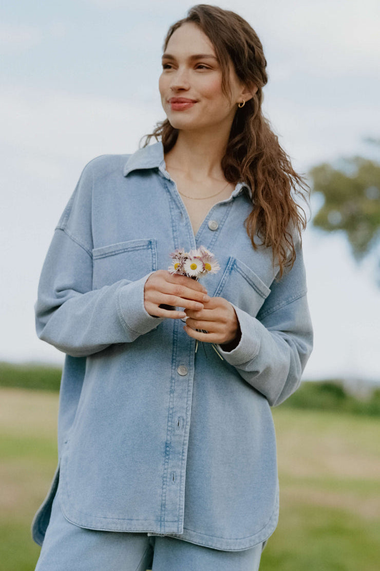 Z SUPPLY All Day Knit Denim Jacket-The Shop Laguna Beach