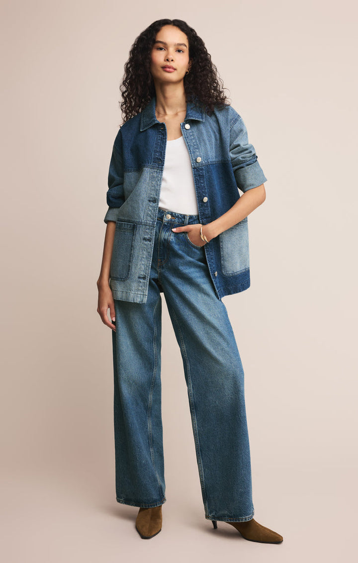 Z SUPPLY On the Road Colorblock Denim Jacket-The Shop Laguna Beach