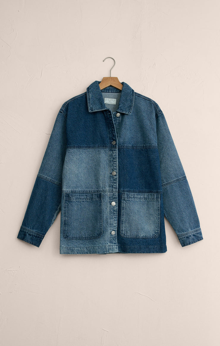 Z SUPPLY On the Road Colorblock Denim Jacket-The Shop Laguna Beach