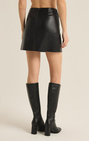 Z SUPPLY Ciera Faux Leather Mini Skirt-The Shop Laguna Beach