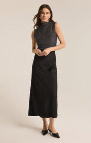 Z SUPPLY Europa Luxe Sheen Midi Skirt - More Colors Available-The Shop Laguna Beach