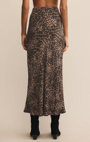 Z SUPPLY Izabel Leopard Satin Skirt-The Shop Laguna Beach