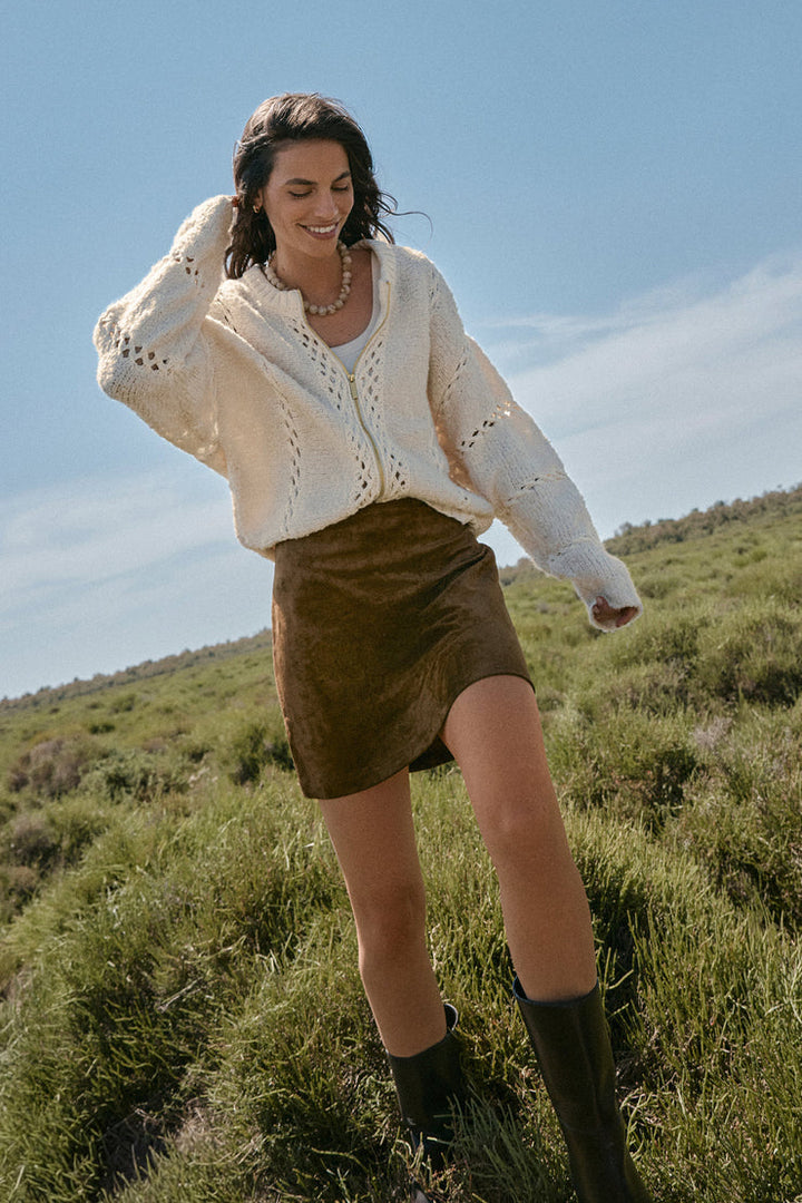 Z SUPPLY Ciera Faux Suede Mini Skirt-The Shop Laguna Beach