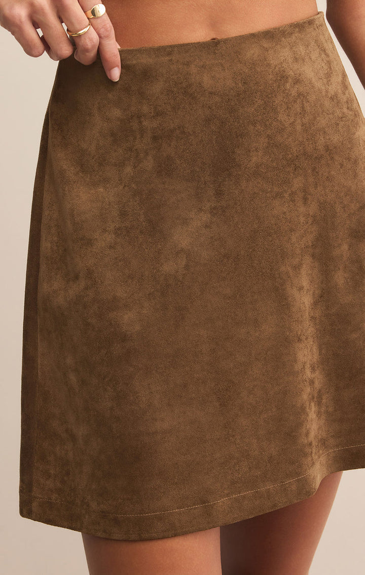 Z SUPPLY Ciera Faux Suede Mini Skirt-The Shop Laguna Beach