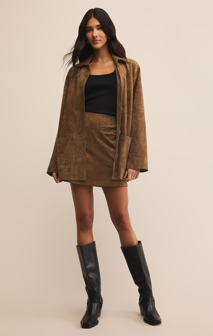 Z SUPPLY Ciera Faux Suede Mini Skirt-The Shop Laguna Beach