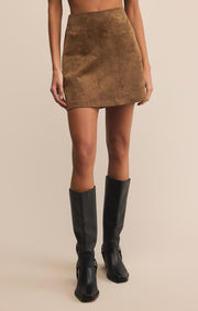 Z SUPPLY Ciera Faux Suede Mini Skirt-The Shop Laguna Beach