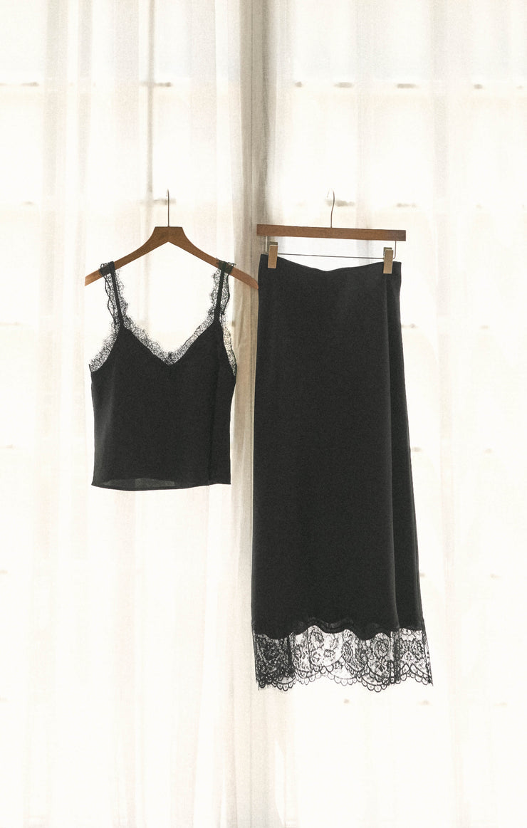 Z SUPPLY Cinder Lace Midi Skirt-The Shop Laguna Beach