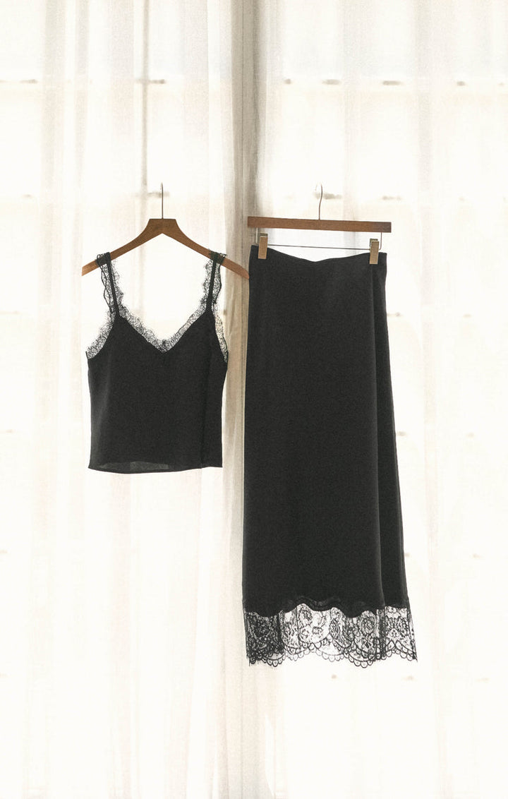 Z SUPPLY Cinder Lace Midi Skirt-The Shop Laguna Beach