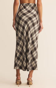 Z SUPPLY Europa Plaid Flannel Midi Skirt-The Shop Laguna Beach
