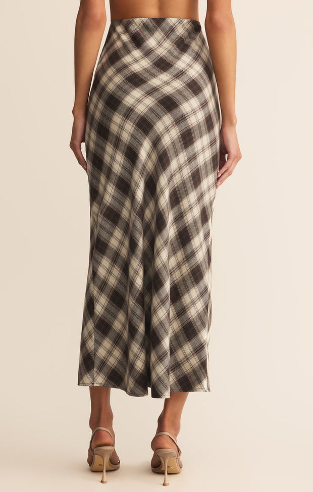 Z SUPPLY Europa Plaid Flannel Midi Skirt-The Shop Laguna Beach