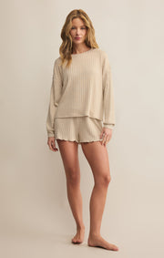 Z SUPPLY Dawn Smocked Rib Short