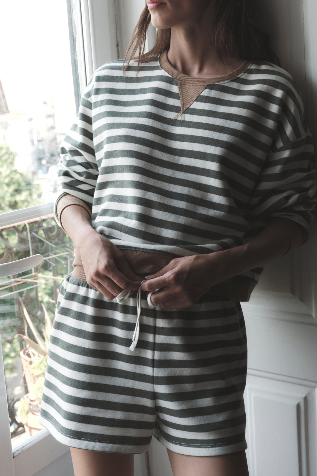 Z SUPPLY Low Key Stripe Fleece Short-The Shop Laguna Beach