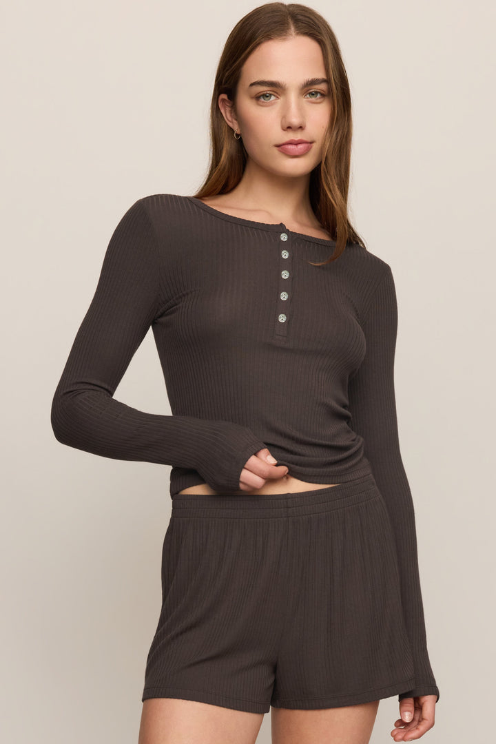 Z SUPPLY Just Right Rib Henley Tee-The Shop Laguna Beach