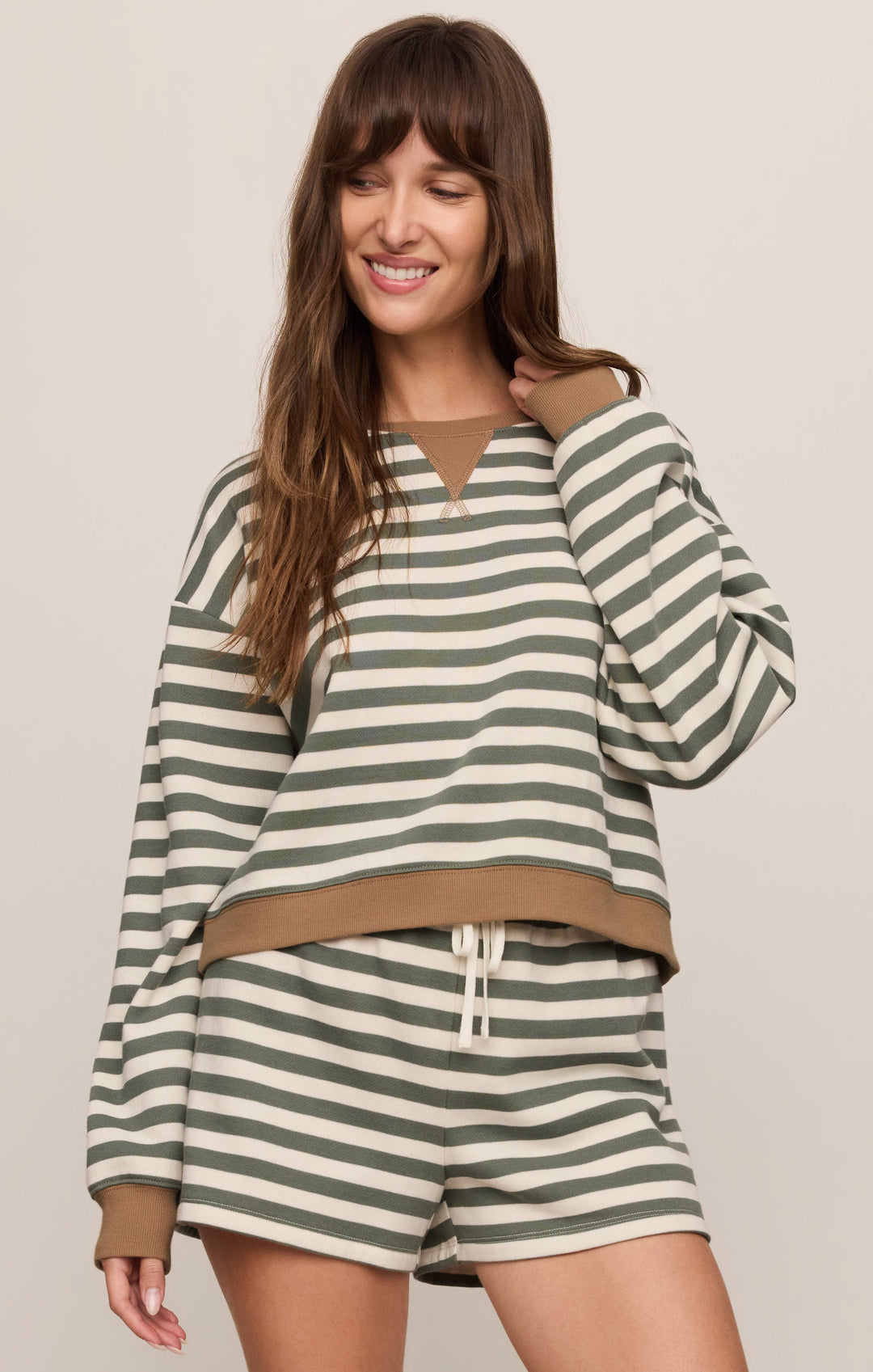 Z SUPPLY Low Key Stripe Fleece Short-The Shop Laguna Beach