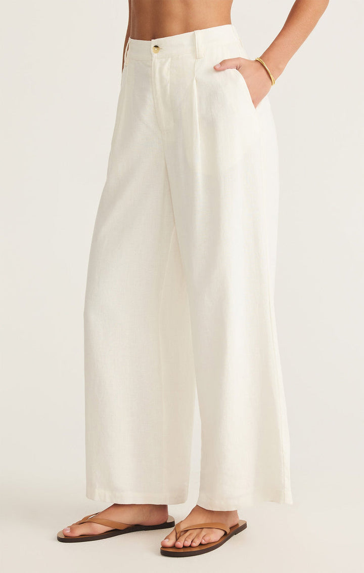 Z SUPPLY Topanga Wide-Leg Linen Trouser Pant-The Shop Laguna Beach
