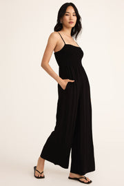 Z SUPPLY Beachside Smocked Jumpsuit-The Shop Laguna Beach