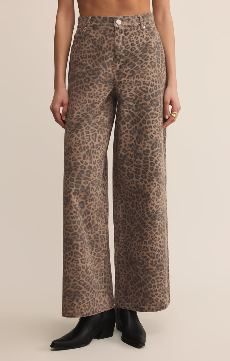 じゅじゅbeeden LEOPARD PANTS Z SUPPLY Marli Leopard Denim Pant • Desert Tan | The Shop