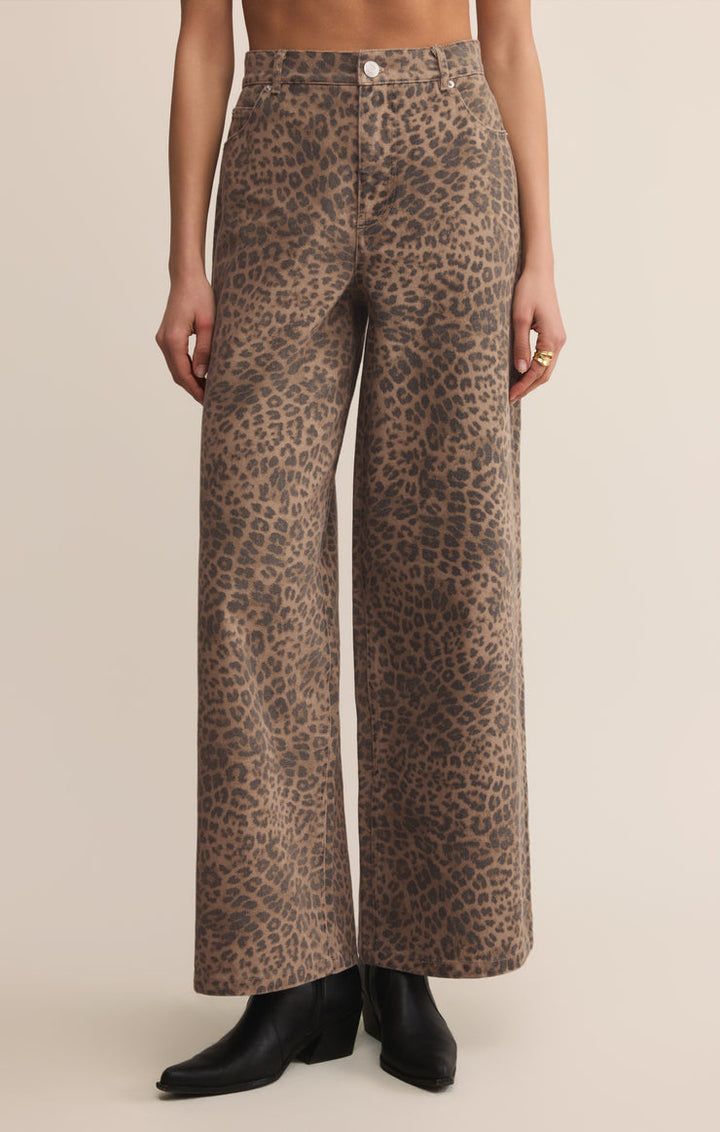 Z SUPPLY Marli Leopard Denim Pant-The Shop Laguna Beach