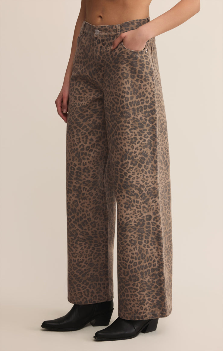 Z SUPPLY Marli Leopard Denim Pant-The Shop Laguna Beach