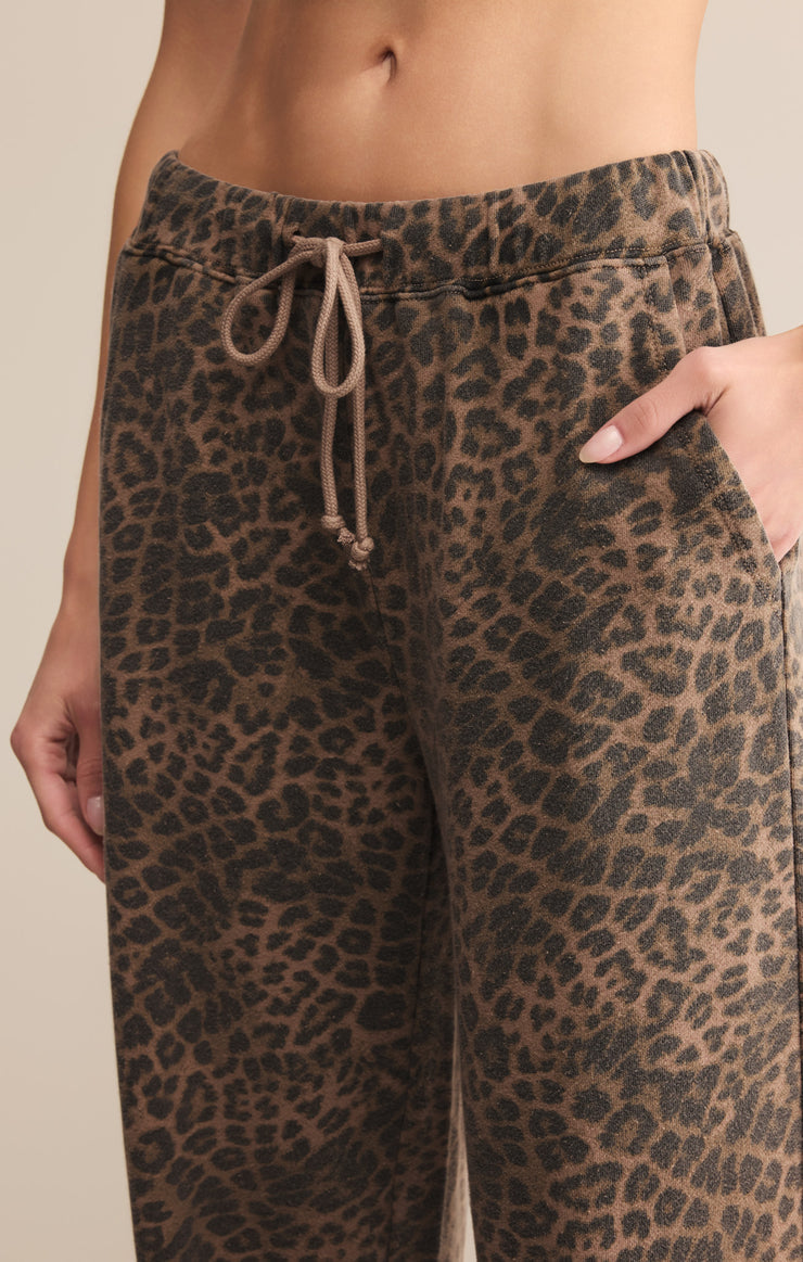 Z SUPPLY Hunter Leopard Terry Pant-The Shop Laguna Beach