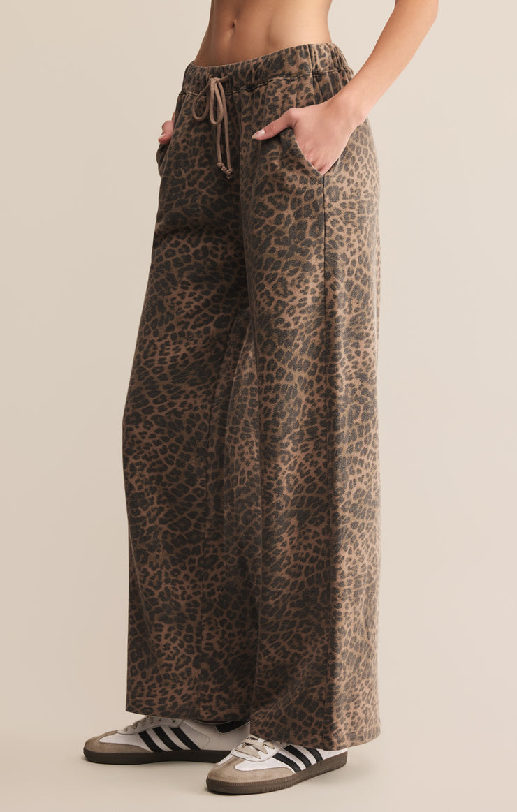 Z SUPPLY Hunter Leopard Terry Pant-The Shop Laguna Beach