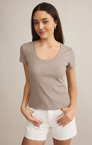 Z SUPPLY Sirena Short Sleeve Rib Tee-The Shop Laguna Beach