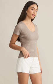 Z SUPPLY Sirena Short Sleeve Rib Tee-The Shop Laguna Beach