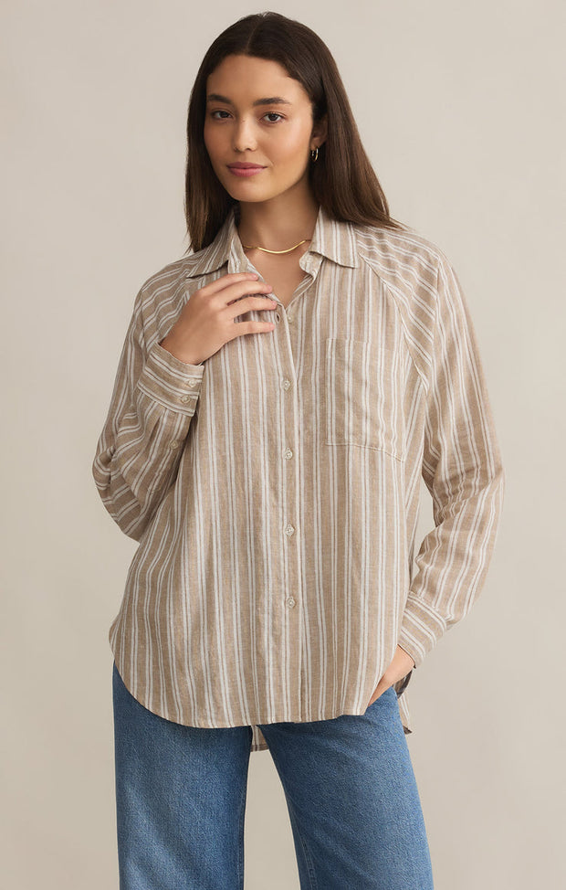 Z SUPPLY The Perfect Stripe Linen Shirt-The Shop Laguna Beach