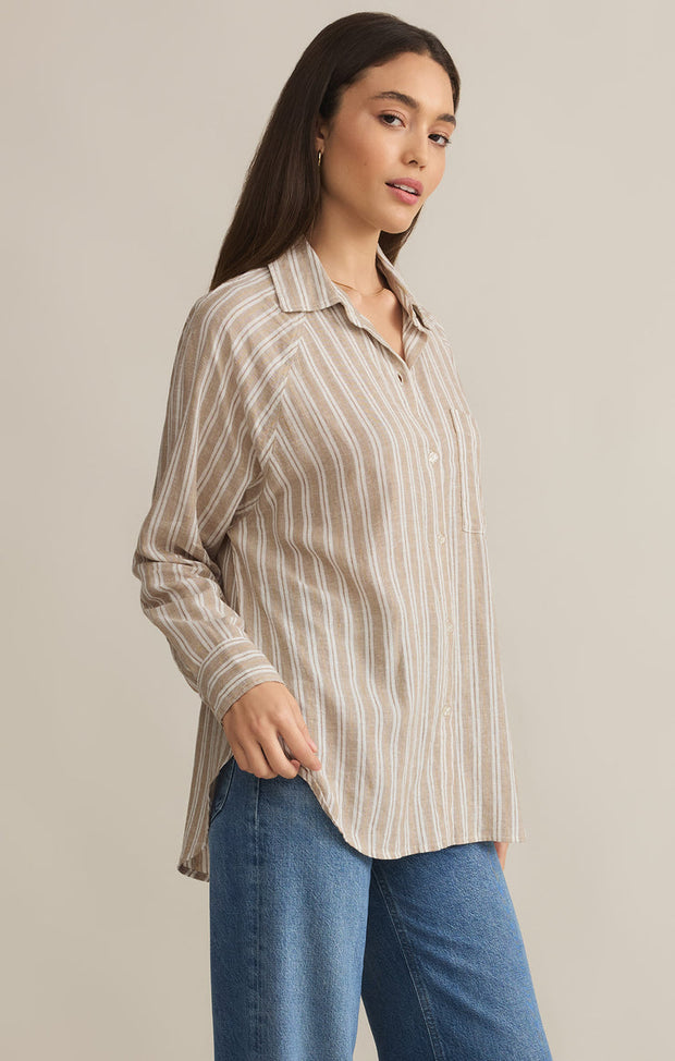 Z SUPPLY The Perfect Stripe Linen Shirt-The Shop Laguna Beach