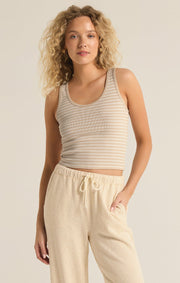 Z SUPPLY Essy Stripe Rib Crop Tank-The Shop Laguna Beach