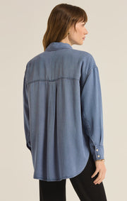 Z SUPPLY Colbie Chambray Long Sleeve Shirt-The Shop Laguna Beach